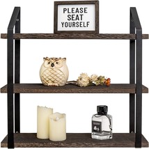 Mkono Floating Wall Shelves 3 Tier 17 Inch Rustic Hanging Shelf With, Medium - £27.49 GBP