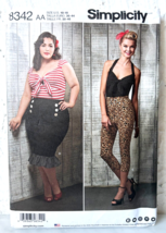 Simplicity Knit Halter Top Cropped Pants Skirt Sewing Pattern 8342 Misses 10-18 - £7.38 GBP