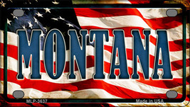 Montana US Flag Novelty Mini Metal License Plate Tag - £11.93 GBP