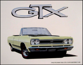 1968 Plymouth GTX Convertible Orig Art Print Lithograph - £22.67 GBP