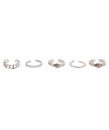 Silver Emoji 5 Pcs Rings - €30,21 EUR