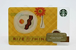 Starbucks Coffee 2014 Gift Card Rise &amp; Shine Holiday Bacon Egg Mug Zero Balance - £9.19 GBP