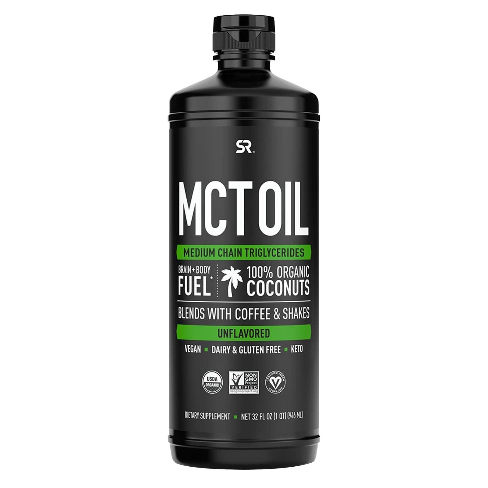Premium MCT Oil derived only from Organic Coconuts - BPA free bottle | The only
