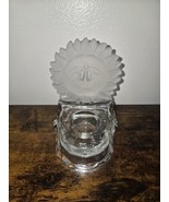 Partylite Sun Tea Light Votive Candle Holder Clear Etched Glass Sun Star - $21.78