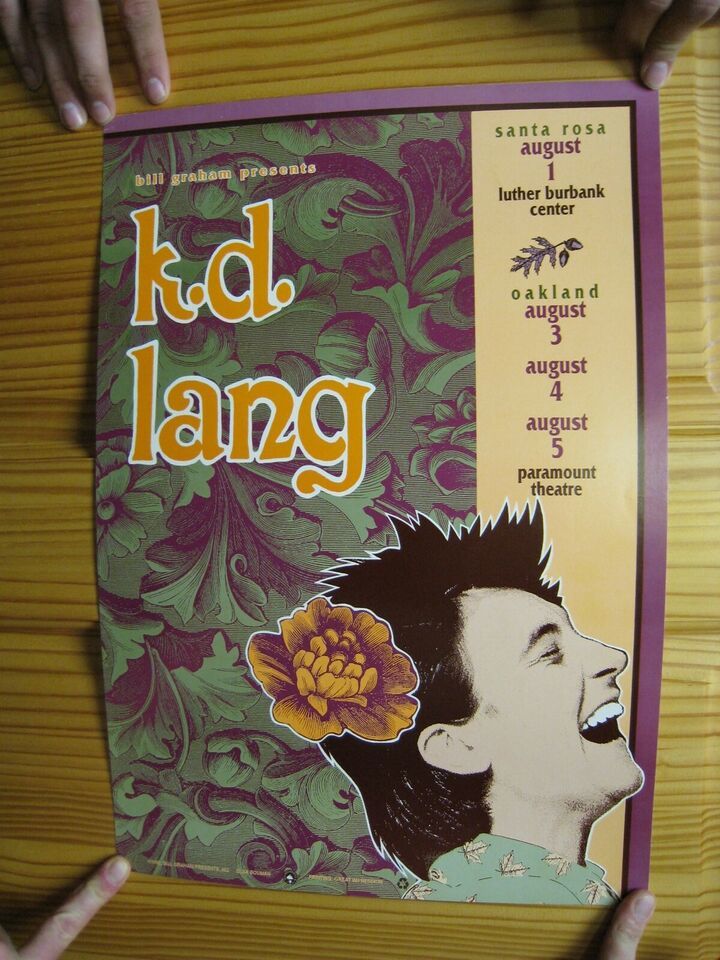 K.D. Lang Poster KD K D Paramount Theater August 1-5 1992 - $90.32