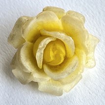 Vintage Yellow Rose Flower Plastic Pin Brooch 1.5” - £10.40 GBP