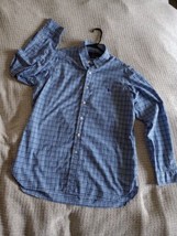 Ralph Lauren Shirt Mens Large Blue Checkered Plaid Long Sleeve Button Down - £11.81 GBP