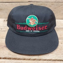 Vintage Budweiser King of Beers Snapback Hat Black Made In USA - £102.83 GBP
