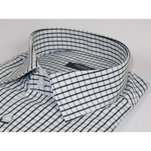 Men's Shirt By CASILA Turkey Cotton Blend Long Sleeves 502050-02 White Checker image 5