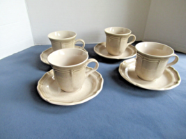 Mikasa Country Home set of 4 cups &amp; saucers tan &amp; beige code MIKCOHO - £19.54 GBP