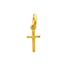 Genuine 14k Yellow Gold Small Flat THIN Ornate Religious Cross 0.70&quot; Pen... - $1,588.99 MXN