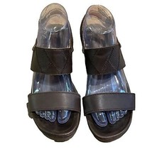 OluKai Keha Brown Leather Platform Wedge Sandal Shoes Womens Size 8 Open Toe - £38.53 GBP