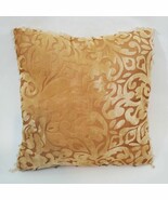 Vintage Retro Pillow Orange Gold Damask Velvet sheer/ Glass Bead tassels... - $261.43 MXN