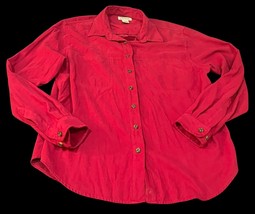 Authentic St. John&#39;s Bay Women&#39;s Red Long Sleeve Blouse Size Large - £12.21 GBP