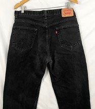 Levis 550 Relaxed Straight Fit  Jeans 36x32 Denim Black Stone Washed Cut Off - £14.05 GBP