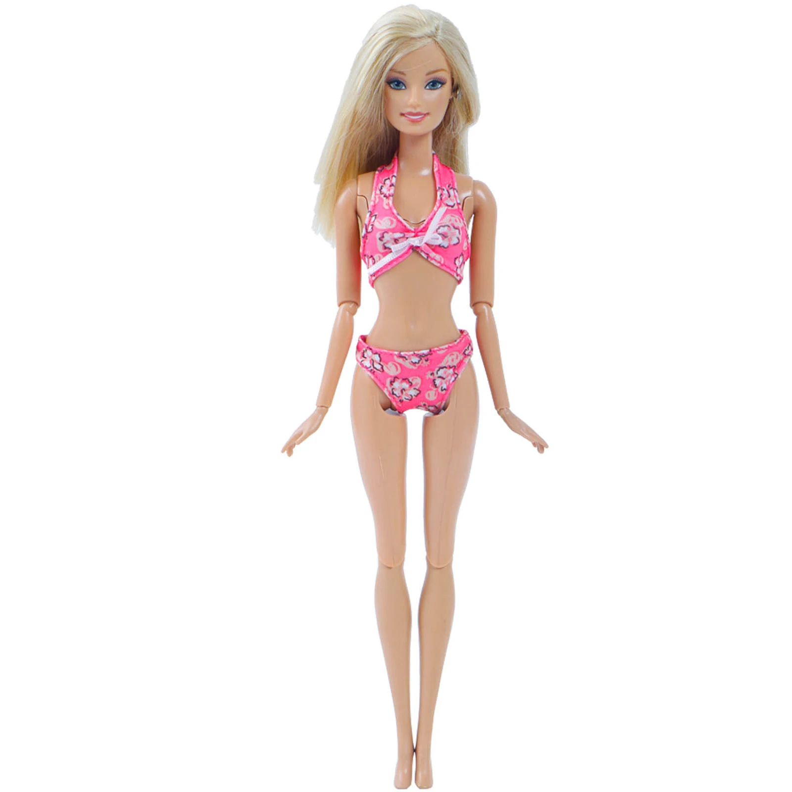 Handmade Doll Swimwear Cute Two-piece Suit Beach Pink Bikini Swimming Pool - £8.14 GBP