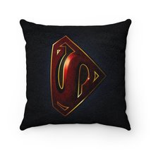 Superman Logo Black Faux Suede Square Pillow Case - £21.01 GBP+