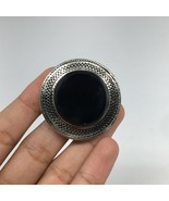 Antique Afghan Turkmen Tribal Round Black Onyx Kuchi Ring Boho Statement... - £7.60 GBP