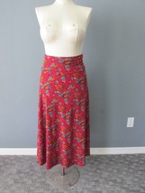 LULAROE Azure? Skirt Red Background Blue Orange Purple Floral Print XS NWOT - $14.95