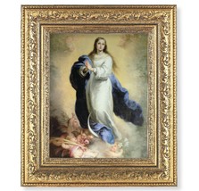  Immaculate Conception with Gold Leaf Antique Frame with 12 1/2&quot; x 14 1/2&quot;  - £67.23 GBP