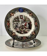 2 Christmas Salad Plates Santa Workshop Royal Stafford England New 8.5 &quot; - $24.70