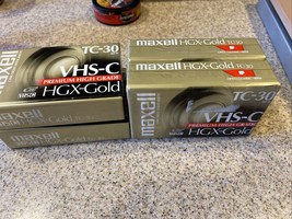 Maxell TC-30 VHS-C Premium High Grade HGX-Gold 4 Pack VHSC Cassette Tapes - £16.25 GBP