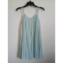 GUESS Accordion Pleat Chiffon Swing Dress Retro Vintage Sleeveless Blue ... - $42.75