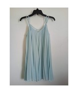 GUESS Accordion Pleat Chiffon Swing Dress Retro Vintage Sleeveless Blue ... - $812.54 MXN