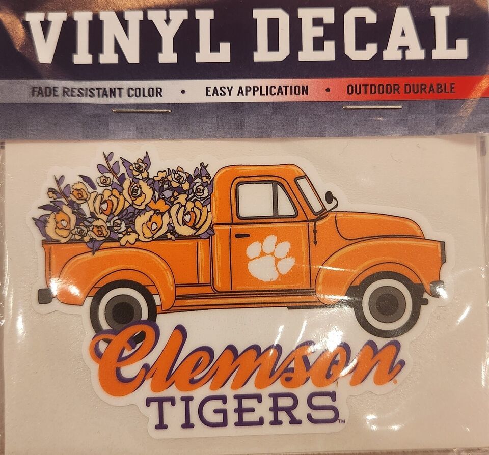 Clemson Tigers 3&quot; Truck w/Flowers Decal - $9.49