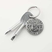 Adventure Begins at The End of Your ComfortZone Personalized Keychain Screwdrive - £39.41 GBP