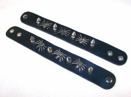 4 NEW SPIDER LEATHER SPIKE BRACELET jewelry spiked arm band WRIST STRAP ... - $12.34
