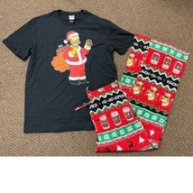 Mens Pajamas 2 pc Holiday Christmas The Simpsons Bart Santa Pants &amp; Shir... - £28.27 GBP