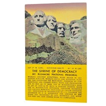 Postcard The Shrine Of Democracy Mt Rushmore National Memorial Chrome Unposted - £5.45 GBP