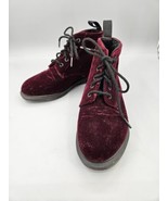 Dr Martens Lana Boots  Red Velvet Casual Round Toe Size 7 Womens - £54.69 GBP