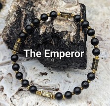 UBU Expression Unlimited Black Onyx &amp; Gold Plated Spacers &quot;The Emperor&quot; - £21.97 GBP