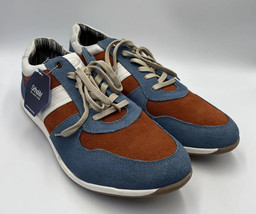 Base London Eclipse Suede Casual Sneakers Blue/Orange Size 12 EU 46 - £23.34 GBP