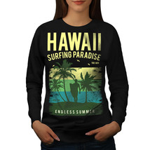 Wellcoda Hawaii Surf Paradise Womens Sweatshirt, Summer Casual Pullover Jumper - £22.91 GBP+