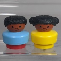 Vintage Fisher Price Little People Chunky African Americans Lot 2 Yellow... - $11.88