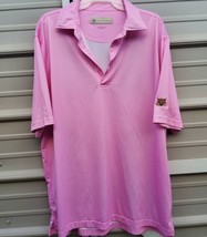 Donald Ross Polo Shirt Men&#39;s L Pink Performance Short Sleeve Wild Cat Logo - £15.85 GBP