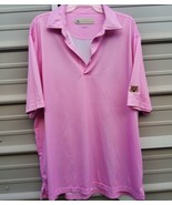 Donald Ross Polo Shirt Men&#39;s L Pink Performance Short Sleeve Wild Cat Logo - £15.57 GBP