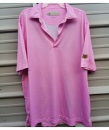Donald Ross Polo Shirt Men&#39;s L Pink Performance Short Sleeve Wild Cat Logo - $27.12 CAD