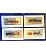 Historic Locomotives, by Robert Kern 4 Silver Foil Color Etch Prints J.D... - $31.70 CAD