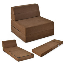 Tri-Fold Fold Down Chair Flip Out Lounger Convertible Sleeper Bed Couch ... - £169.05 GBP