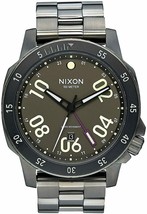 NWT Nixon A9411418 Ranger GMT All Gunmetal / Lum Men&#39;s Watch - £236.82 GBP