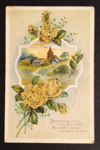 Best Wishes Easter Clapsaddle Embossed Mica Intl Art Pub Co Postcard c1910s - £10.38 GBP