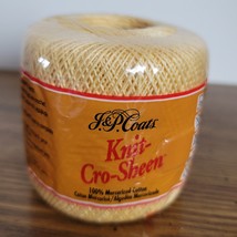 1 J &amp; P Coats Knit-Cro-Sheen 100 % Mercerized Cotton 150 Yards Maize Color 123 - £3.09 GBP