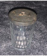 Quality Helme 4” Snuff Glass Jar &amp; Embossed Metal Lid Tobacco Container - £4.46 GBP