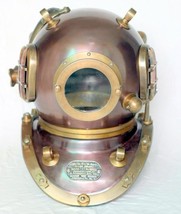 Pesante Immersione Casco U.S.Marina Antico per Profondo Mare Scuba Sub 45.7cm - £979.26 GBP