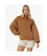 BLANKNYC Womens M Luxury Clothing Tencel Drop Shoulder Quilted Jacket Chai Tea - $44.00