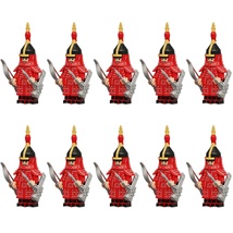 10pcs Plain Red Banner The Qing Dynasty Soldiers Minifigures Set - £19.97 GBP